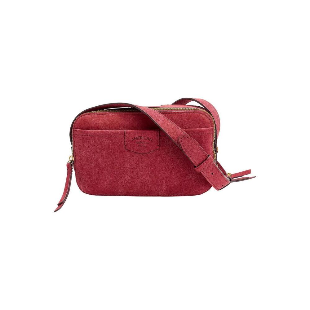 American Leather Co. Nashville Zip Crossbody Amaranth Red